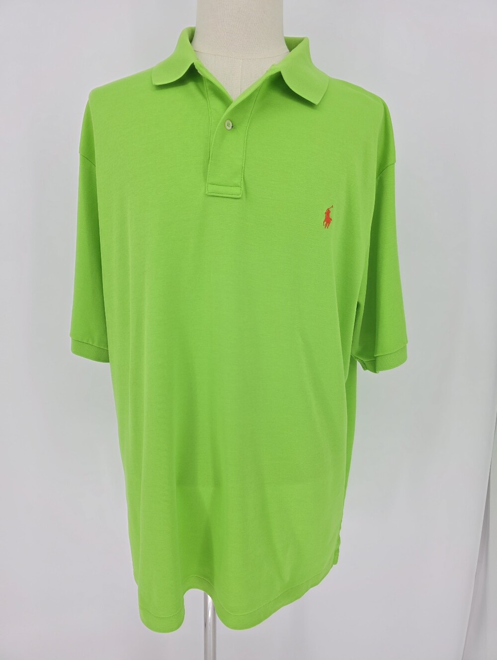 Polo Ralph Lauren Polo Shirt 2XB 2X Big Tall Lime Green Cotton Pony Logo